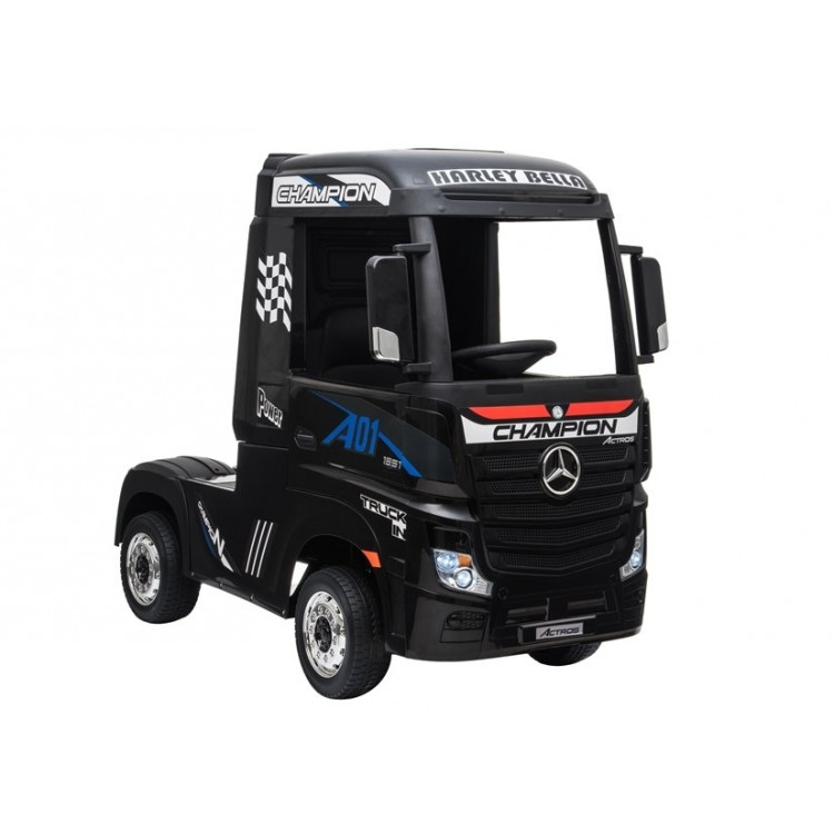 Elektrické autíčko - Mercedes Actros - lakované - čierne MP4